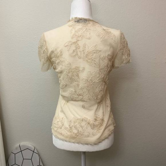 BCBGMAXAZRIA Embroidered Mesh Blouse - Picture 5 of 8